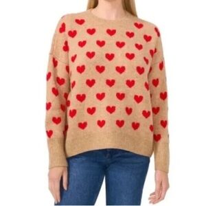 Vince Camuto Womens cozy Heart Sweater medium